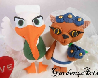 Customize Any College Mascot wedding cake topper -- circle clear base