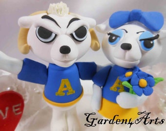 Customize Any College Mascot Wedding Cake Topper-- Circle Clear Base