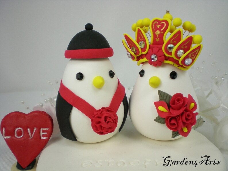 Chinese Wedding Cake Topper Custom Love Birds With Circle Etsy