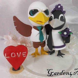 Customize Any Sports team mascot Wedding Cake Topper Circle Clear Base Football wedding image 4