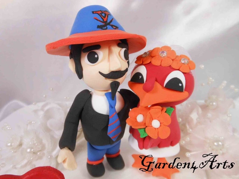 Custom Mascot Wedding Cake Topper UVA & VT Love College Etsy