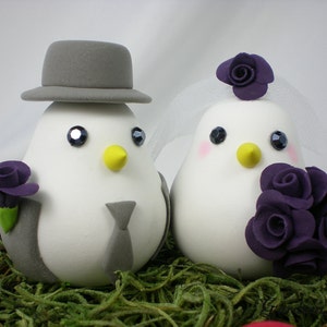 Customize Birds Wedding Cake Topper with Sweet Nest any color Rose BouquetChoice of Color image 5