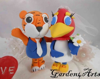 Jeder College Mascot Hochzeitstorte Topper anpassen-- Kreis klare Basis