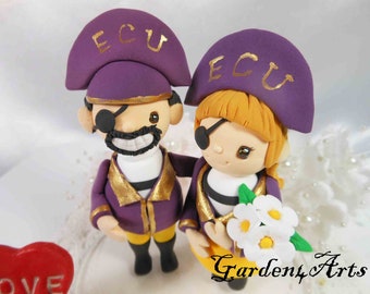 Customize Any College Mascot Wedding Cake Topper --  circle clear base