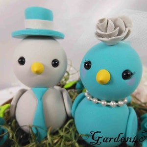 Customize Love Bird Wedding Cake Topper with Floral Nest --shabby chic wedding