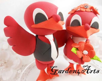 Customize Any College Mascot Wedding cake topper -- VT Hokies Bird --  circle clear base