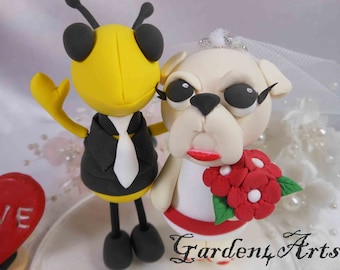 Customize Any College Mascot Wedding Cake Topper -- Florida Gator & GT Yellow Jacket -- Campus Wedding