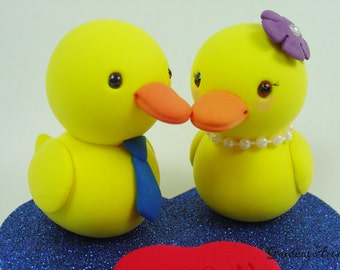 Customize Yellow Duck Wedding Cake Topper-- pondside wedding - SPECIAL  FOR 2024