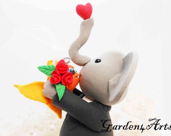 Customize Sweet animal couple ( Elephant & goldfish) -- sweet sweet kiss