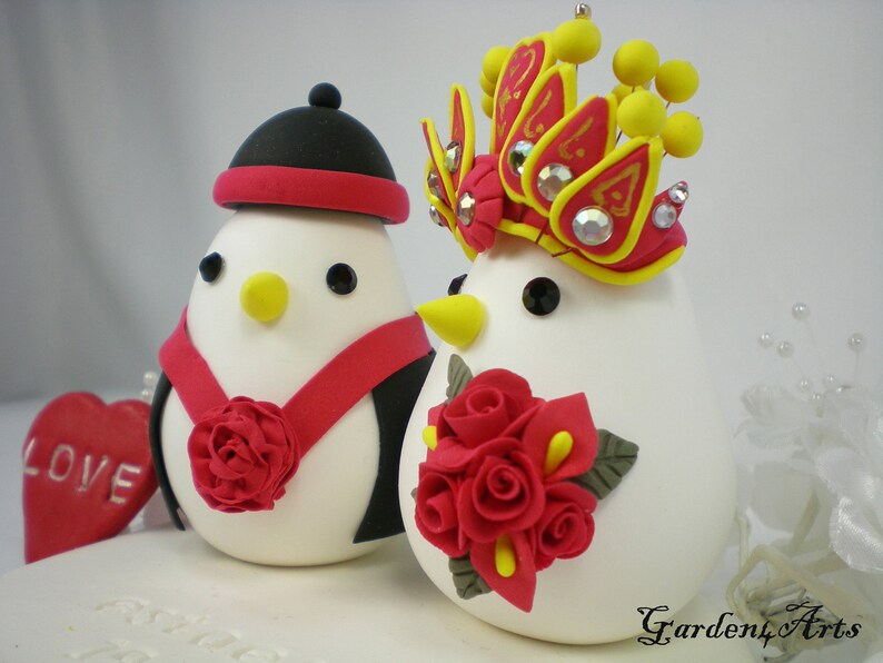 Chinese Wedding Cake Topper Custom Love Birds With Circle Etsy