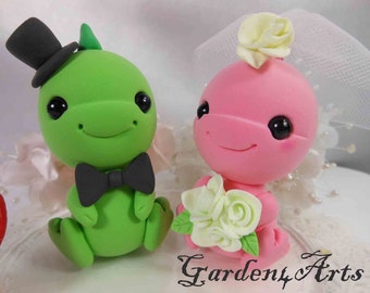 Customize Color Choice Love Dinosaur Wedding Cake Topper-- SPECIAL FOR 2024