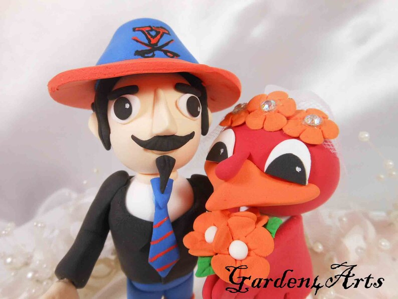 Custom Mascot Wedding Cake Topper UVA & VT Love College Etsy
