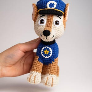 PAW Patrol - Handmade Crochet Dog Plush – Blue Hero Pup Toy – Amigurumi Soft Doll – Baby Safe Gift – Custom Cartoon Dog