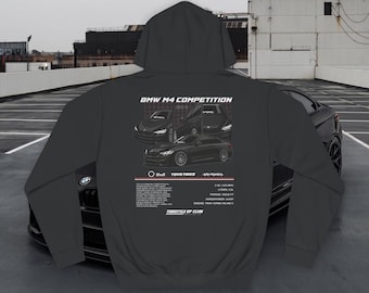 BMW M4 コンペティション フーディー：2018 フローズンブラック クーペ グラフィックプリント