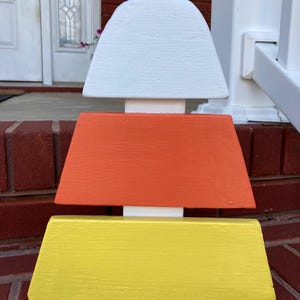 Candy Corn Wood Yard Art Decor, Fall Decor, Thanksgiving Decoration, Halloween Outdoor Indoor Yard Art, Walkway Decor, Sidewalk Decor, Porch