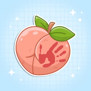 Peach with Handprint Vinyl Sticker