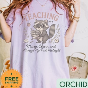 Funny Teacher Shirt Teacher Gifts Ideas Appreciation Gift Adult Cute Teacher Shirts Back to School Shirts For Teachers Racoon Tshirt