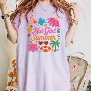 Summer Shirt | Hot Girl Summer T-Shirt | Aesthetic Y2K Retro Tee for Women | Funny Summer Shirt | Trendy Graphic Tee | Beach Vibes Shirt