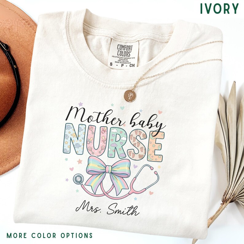 Postpartum Lettering Personalized MBU Nurse Shirt Comfort Colors Postpartum Nurse Tee ...