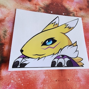 Digi-Fox babe - Peeker Decal Sticker Vinyl - Waterproof & Weatherproof Outdoor Indoor - Car JDM PC Anime Peeking