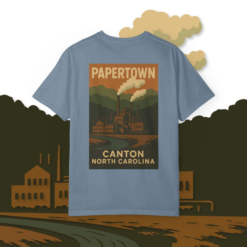 Papertown Canton North Carolina Tee, Graphic T-Shirt, Paper Mill, North Carolina, Divine Vintage image 10