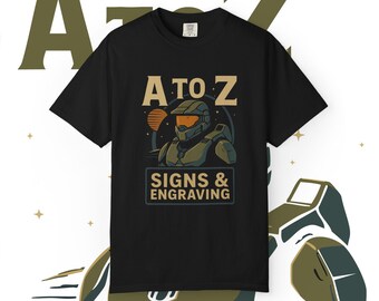 A to Z Retro Chief Tee, Signs & Engraving Graphic Tee, Unisex, Sign Shop