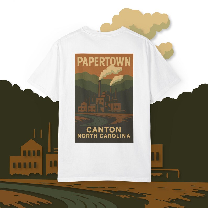 Papertown Canton North Carolina Tee, Graphic T-Shirt, Paper Mill, North Carolina, Divine Vintage image 2