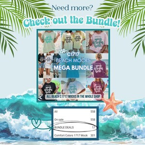 Cumin C1717 Mockup Comfort Colors T-shirt Mockup Summer Mock-up CuminC1717 Shirt Mock CuminOcean CC 1717 Boho Beach Mock image 4