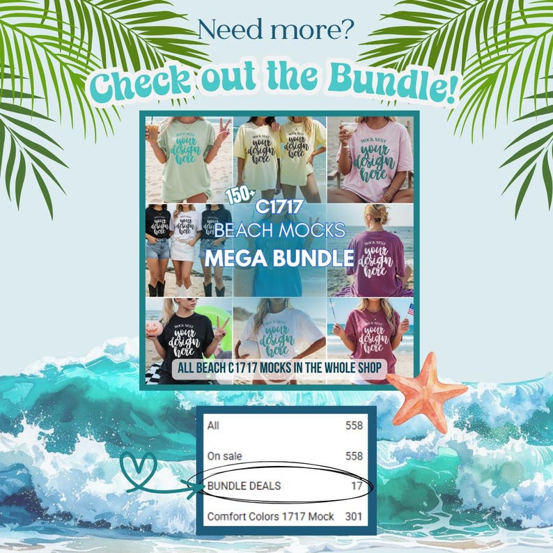 Cumin C1717 Mockup Comfort Colors T-shirt Mockup Summer Mock-up CuminC1717 Shirt Mock CuminOcean CC 1717 Boho Beach Mock image 4