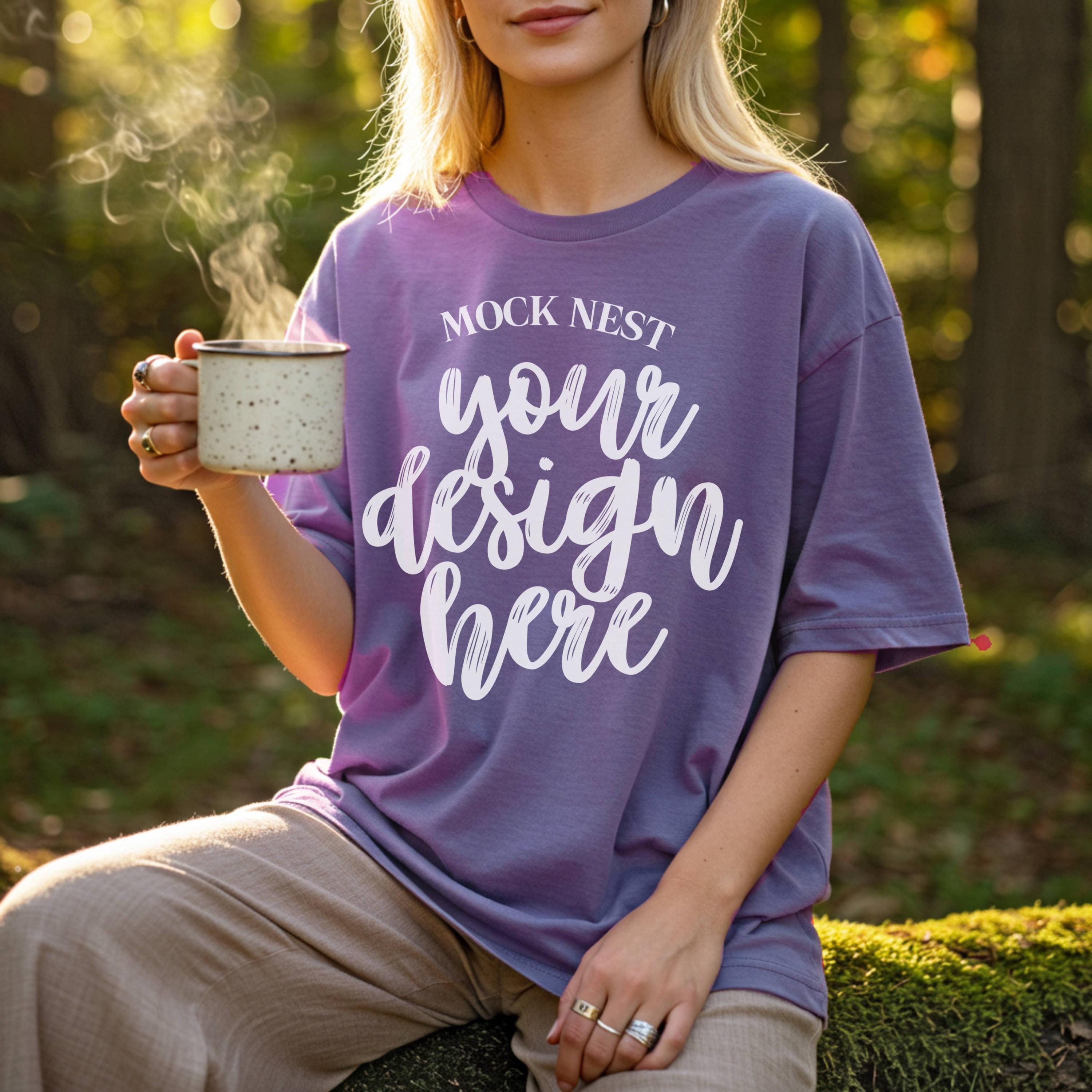 Meravel ミーラベル　UV Comfort Shirt Violet Comfort Colors 1717 Mockup Camp Comfort Color Violet