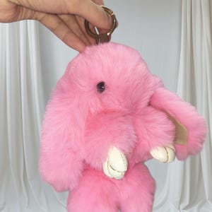 Fluffy Cute Faux Fur Bunny Rabbit Keychain, Fur Gifts • Many colours are available • Bags Accessories • Plush Rabbit • Perfect Gift
