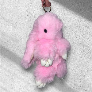 BIG Fluffy Faux Fur Bunny Rabbit Keychain, Fur Gifts • Big rabbit key chain • Bags Accessories • Plush Rabbit • Perfect Gift