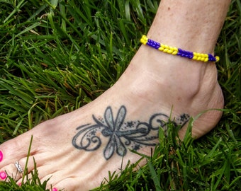 Yellow and Blue Super Duo Anklet