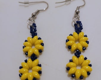 Yellow beaded earrings