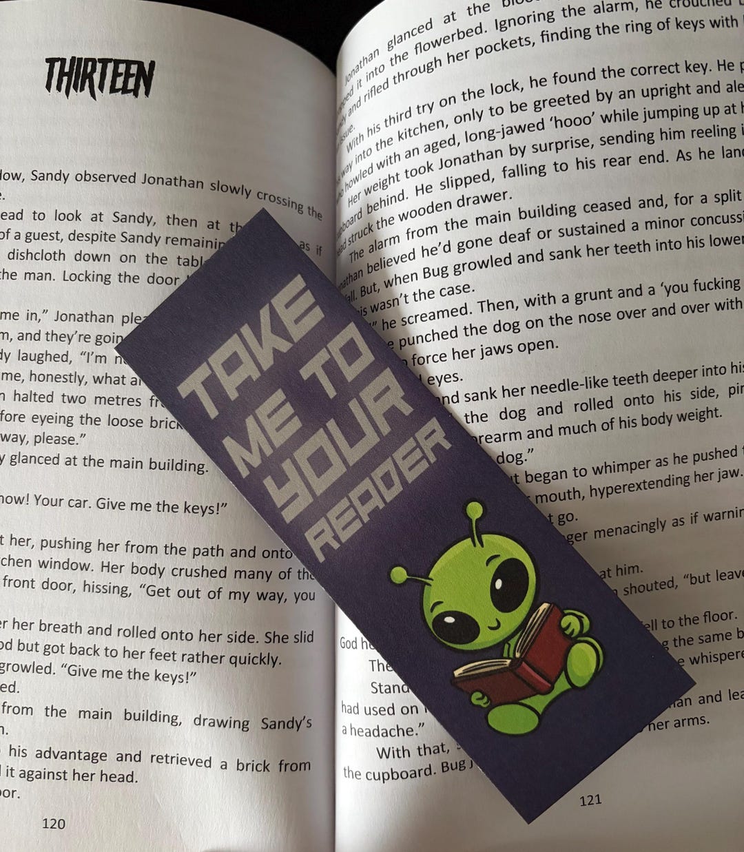 Alien Bookmark | Original Art | Bookmark With Book Rating Feature - Etsy