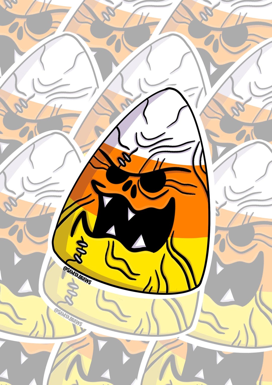 Candy Corn Creep: Vinyl Sticker | Original Art | Water Resistant Decal ...