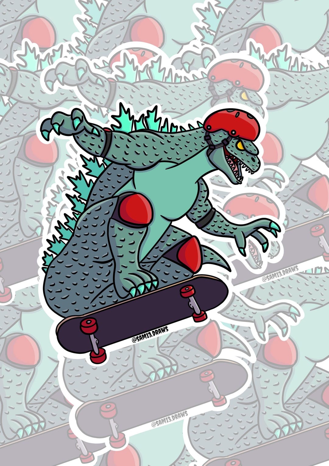 Kickflip Kaiju Vinyl Sticker Original Art Water Resistant Decal Etsy kickflip-kaiju-vinyl-sticker-original-art-water-resistant-decal-etsy