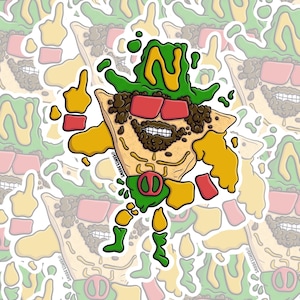 ナチョマン：ビニールステッカー｜オリジナルアート｜耐水デカール