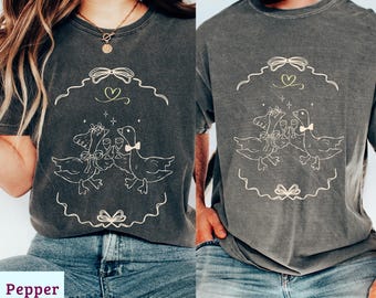 Comfort Colors® ミスター＆ミセス シリーグースシャツ、お揃いの新婚カップルTシャツ、面白い新郎新婦ハネムーンシャツ、結婚記念日ギフト