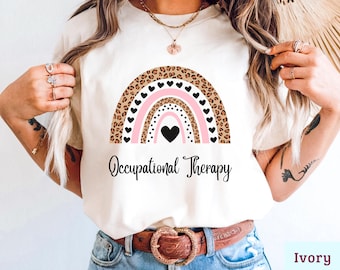Occupational Therapy Shirt, Cute OT Rainbow Tee, Comfort Colors® Therapist Shirt, Pediatric OT Assistant Gift, Graduation Gift For Therapist