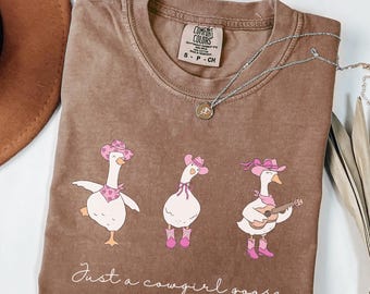 Camiseta Comfort Colors® Silly Goose, divertida camiseta vaquera, camiseta western goose, top campestre, regalo para amantes de los animales, camiseta con estética de rodeo