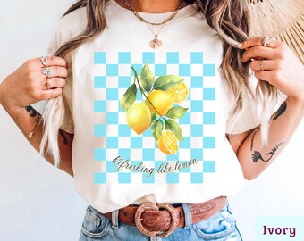 Comfort Colors® Lemon Shirt, Preppy Summer Fruit Tee, Italian Summer Aesthetic, Italian Market Gift For Her Shirt, Limoncello Vibes Tee