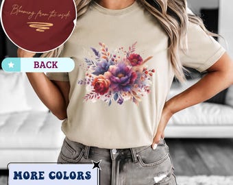 Blooming from the inside, Floral Inspirational Tee, Motivational Shirt, Vintage Floral Shirt, Inspirational Shirt Gift