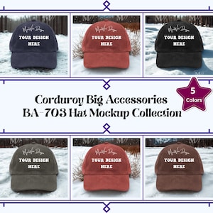 Cord Mütze BA703 Mockup Bundle Kollektion, Big Accessoires 703 Hut Mockup Kollektion, Lifestyle Hut Mockup, Wintermütze POD Produkt Mockups