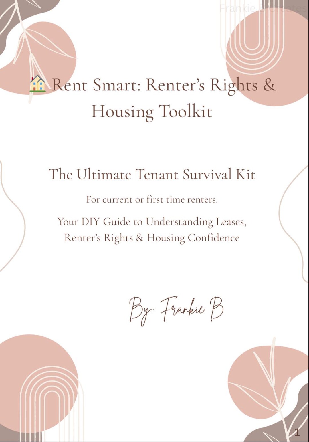 Printable Rental Rights & Housing Toolkit | Rent Tracker, Maintenance ...