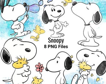 Pacchetto di clipart PNG di Snoopy, Peanuts e amici, Woodstock (cartone animato, download digitale)