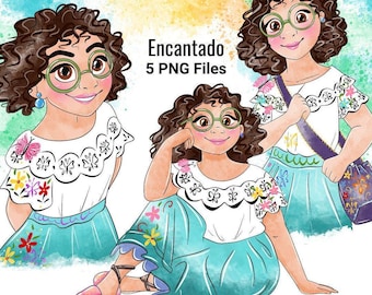 Encanto Mirabel Clipart Bundle Disney acquerello PNG (download digitale)