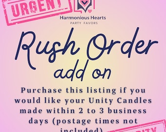 Servicio adicional de pedido urgente - Solo para velas Unity