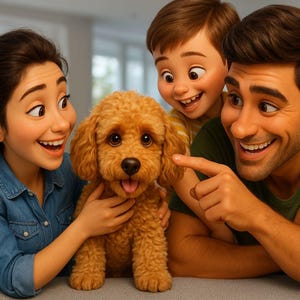 Custom Pixar Style Family Portrait – Personalized Cartoon Drawing from Photo, 3D Digital Art Gift for Parents, Kids & Home Decor