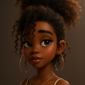 Pixar Style Portrait für Frauen - Personalisierte 3D Cartoon Zeichnung vom Foto, niedliches digitales Geschenk für Sie oder sich selbst